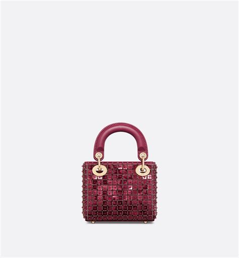 lady dior sequin bag|Lady Dior Micro Bag Burgundy Sequin and Bead Embroidery.